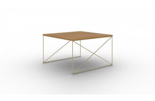 Moderna kavna mizica Nelia s kovinskim podnožjem - ZLATA