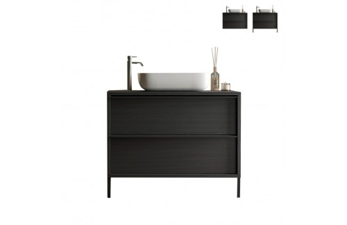 Moderna kopalniška omarica z umivalnikom 79x64 cm STEEL 438986-T79