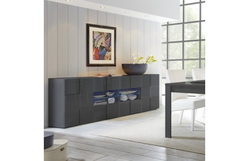 Moderna nizka omarica s 4 predali, 2 vrati, 241x84 cm DAMA 202308-08