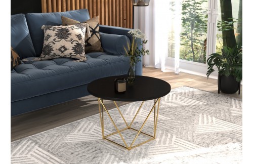 Moderna okrogla kavna mizica LIAM - ZLATA