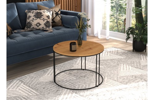 Moderna okrogla kavna mizica NOEL - ČRNA