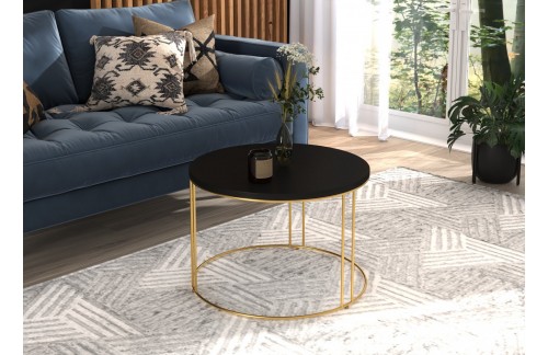 Moderna okrogla kavna mizica NOEL - ZLATA