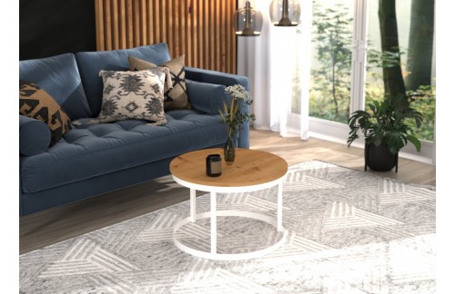 Moderna okrogla kavna mizica RINEN - ČRNA