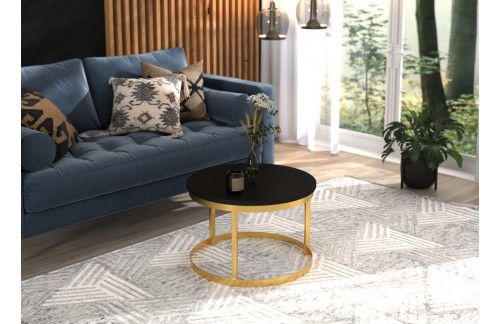 Moderna okrogla kavna mizica RINEN - ZLATA