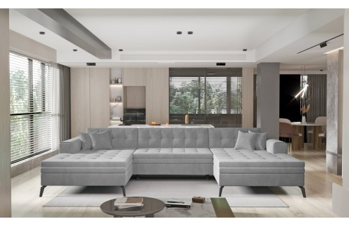 Moderna sedežna garnitura Vertizo v obliki črke U