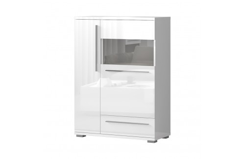 NIZKA VITRINA RADDA PIANO V90-2KS1F Z OSVETLITVIJO - BELA