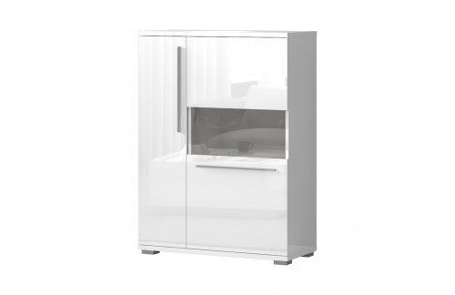 NIZKA VITRINA RADDA PIANO V90-2KS Z OSVETLITVIJO - BELA