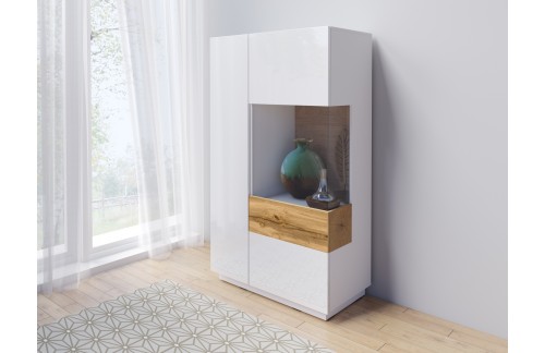 NIZKA VITRINA STOCKHOLM BELA/HRAST