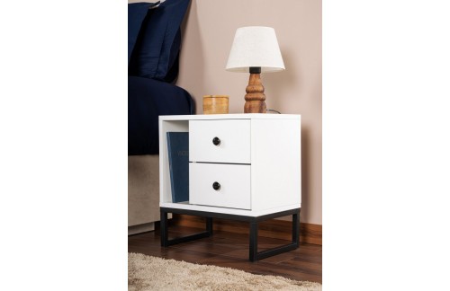 Nočna omarica Telar (Bela/Črna)