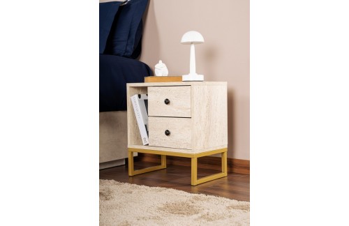 Nočna omarica Telar (Travertin/Zlata)