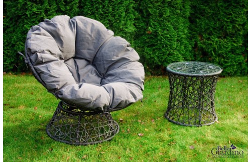 Oblazinjen vrtni stol z mizico TWIST