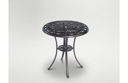 Okrogla vrtna miza Danbur (antično rjava)