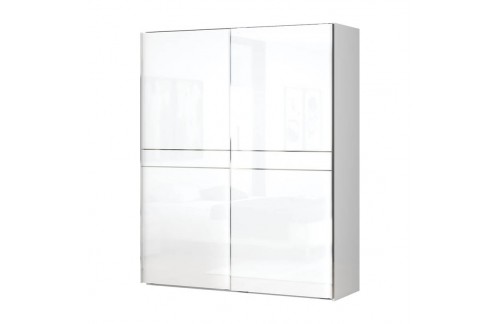 GARDEROBNA OMARA PIANO Z DRSNIMI VRATI 180 CM -Bela RAZPRODAJA