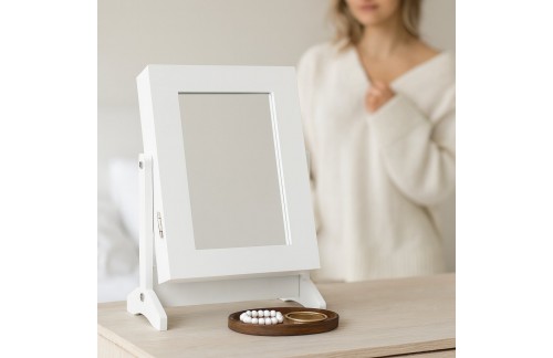 Omarica za nakit Pavin z ogledalom (bela)