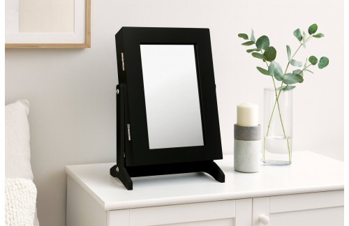 Omarica za nakit Ramar z ogledalom (črna)