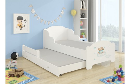 Otroška dvoposteljna postelja AMADIS II z vzmetnicama - BELA