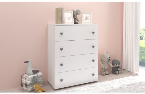 Otroška komoda ELZA s srčkastimi ročaji