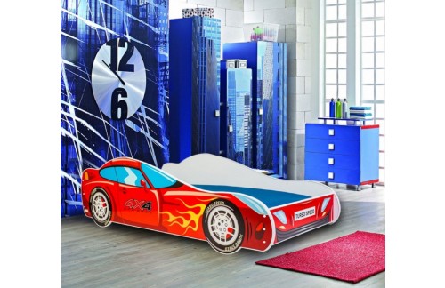 Otroška postelja AUTO 4x4 z LED osvetlitvijo in vzmetnico 140x70 cm - RDEčA