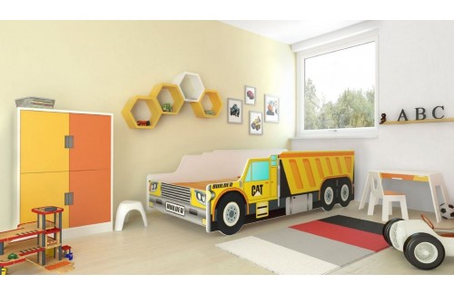 Otroška postelja CONSTRUCTION CAR z vzmetnico 160x80 cm