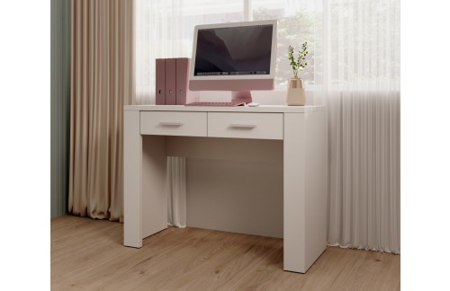 Pisalna miza CESIRO z 2 predaloma, bela - BELA