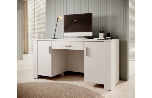 Pisalna miza CESIRO z 2 vratoma in predalom - BELA