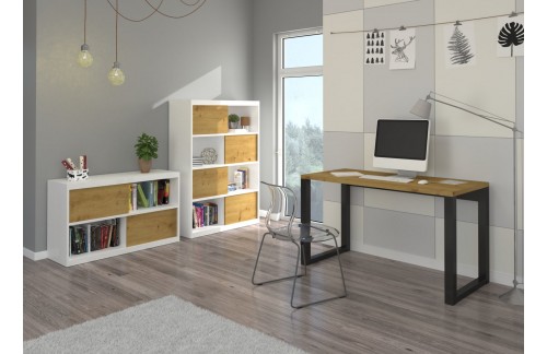 Pisalna miza MARO v kombinaciji hrasta in črne - HRAST ARTISAN-ČRNA