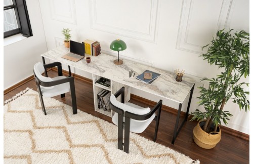 Pisalna miza Simar (Freesia marmor/Črna)