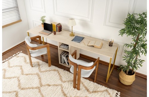 Pisalna miza Simar (Trevertin/Zlata)