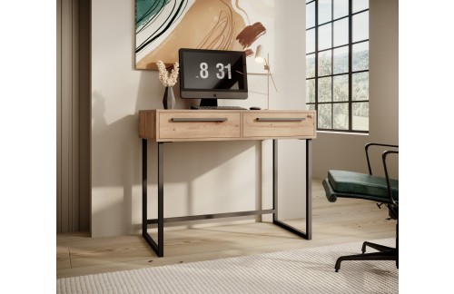 Pisarniška miza ARIA z dvema predaloma - HRAST ARTISAN-ČRNA