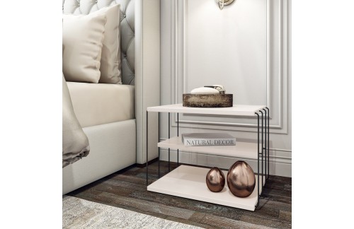 Pomožna mizica Feral (Bela/Črna)