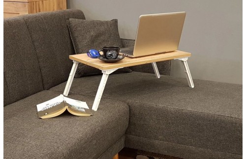 Pomožna mizica za prenosnik Piran (Atlantski bor/Bela)