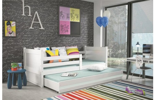 Postelja RICO z možnostjo dodatnega ležišča-Bela-Bela-RAZPRODAJA