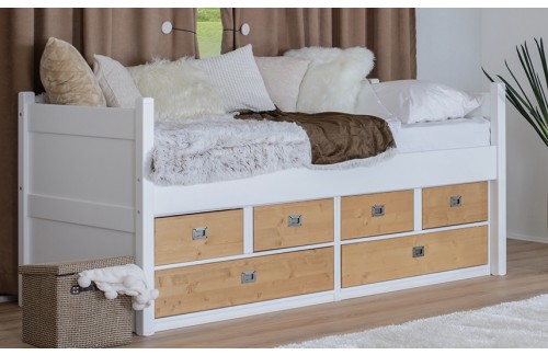 POSTELJA BUNK - BELA + NATUR