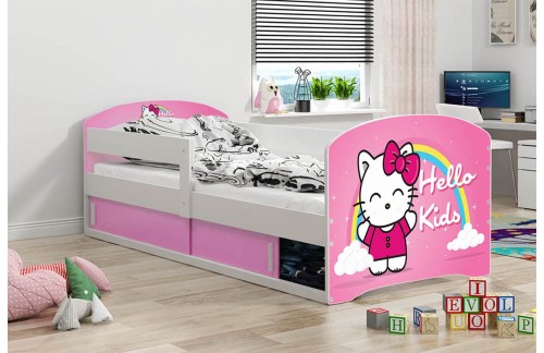 POSTELJA LUKI 160X80 HELLO KITTY Z ODPRTO EMBALAŽO -Bela