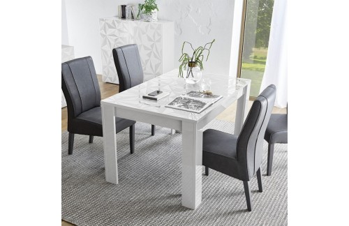 Raztegljiva jedilna miza, bela, 137–185x90 cm - PRISMA 349099AL