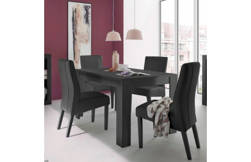 Raztegljiva jedilna miza črna 137-185x90 cm RIMINI 348941AL