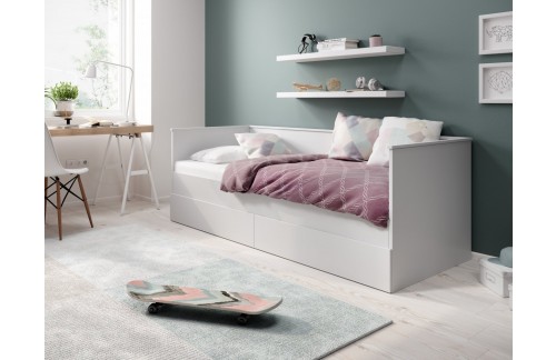 Raztegljiva mladinska postelja HELA II z vzmetnicami 200x80 - BELA