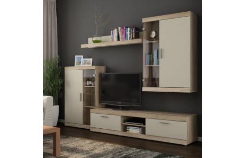 Dnevni regal CLARUS, Sonoma hrast+bež - EKSPONAT