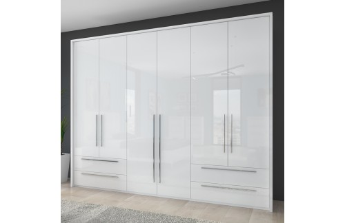 ŠESTDELNA GARDEROBNA OMARA Z DEKORATIVNIM OKVIRJEM KALLA PIANO(P64A-2/PN) - VEČ BARV