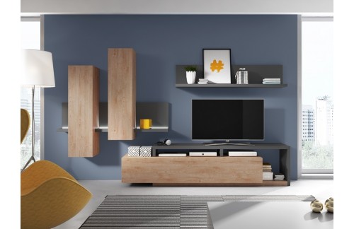 Dnevna soba LUCY - Antracit/Hrast