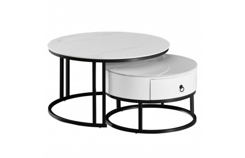 Set dveh klubskih mizic TWINO (bela)