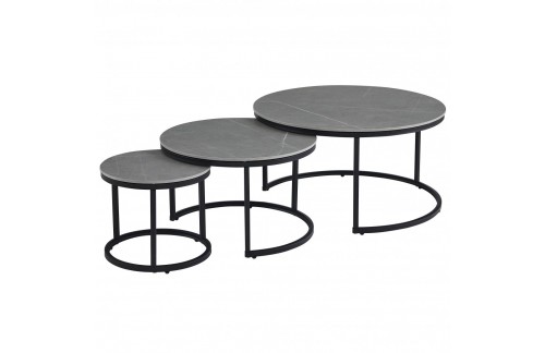 Set treh klubskih mizic MOAN 2 (siva)