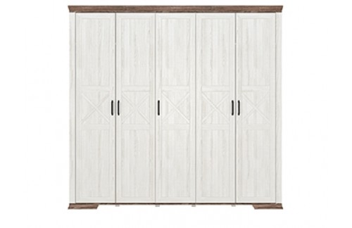 ŠIROKA GARDEROBNA OMARA MARSELLE - PEPEL/TEMEN SONOMA HRAST