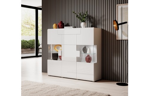 ŠIROKA VITRINA TOLEDO - BELA VISOK SIJAJ