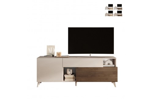 Sodoben bel TV regal z vrati in predalom MONACO 203175-01MR