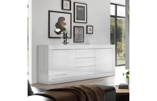 Sodobna bela komoda z vrati in predali BASIC 209015-07