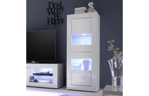 Sodobna bela vitrina z 3 policami, BASIC 209015-10