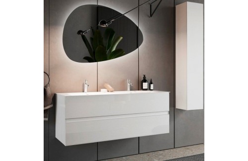 Sodobna kopalniška omarica z dvojnim umivalnikom START 439013-S120