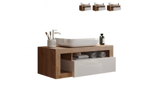 Sodobna kopalniška omarica z umivalnikom HAMBURG 439030K-S110
