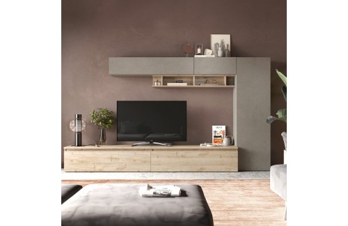 Sodobna siva stenska enota z omarami INFINITY 2.0 900031